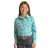 Rock & Roll Cowgirl® Youth Girl's Blue Rodeo Snap Shirt WLGSOSR13L-89