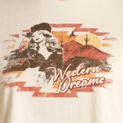 Rock & Roll Cowgirl Ladies Natural Crop Top T-Shirt 49T9904 -Rock - Roll Shop 225d