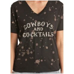 Rock & Roll Cowgirl Girl's "Cowboys And Cocktails" Graphic T-Shirt 49T3241 -Rock - Roll Shop 49T3241 B