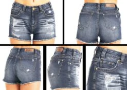 Rock & Roll Denim Ladies High Rise Distressed Shorts 68H9224 7 Rock & Roll Denim Ladies High Rise Distressed Shorts 68H9224 -Rock - Roll Shop 68H9224 AZ scaled