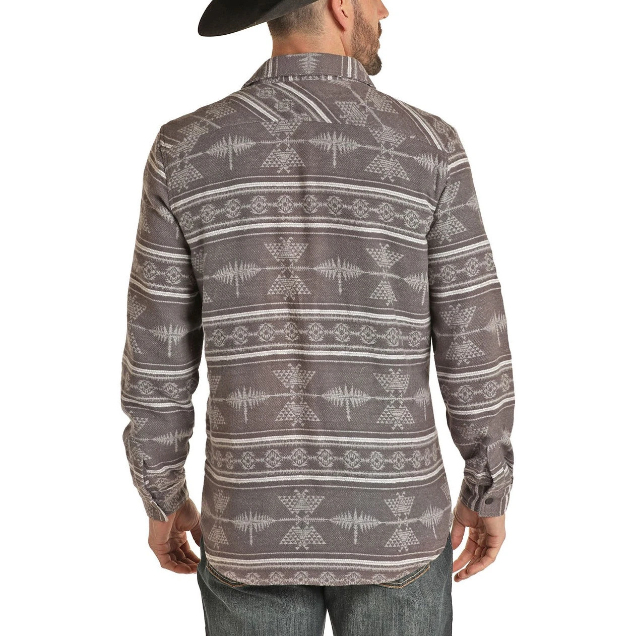 Rock & Roll Cowboy Men's Brushed Twill Jacquard Shirt Jacket 92-1117 2 Rock & Roll Cowboy Men's Brushed Twill Jacquard Shirt Jacket 92-1117 - Image 2