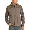 Rock & Roll Cowboy Men's Performance Nylon & Corduroy Grey Vest 98-1109