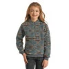 Rock & Roll Cowgirl® Girls Aztec Sherpa Indigo Pullover G4T2354