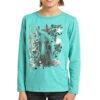 Rock & Roll Cowgirl Girls Horse Graphic Long Sleeve Teal T-Shirt G4T3315
