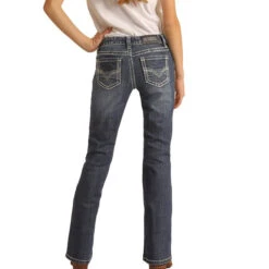 Rock & Roll Cowgirl Girl's Medium Vintage Bootcut Jeans G5-2721