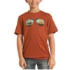 Rock & Roll Cowboy Children's Sunglass Graphic Rust Orange T-Shirt P3T1526