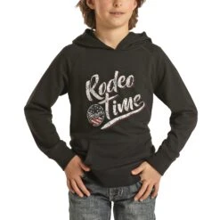 Rock & Roll Denim Boy's Rodeo Time Dale Brisby Black Hoodie P4H2621