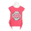 Rock & Roll® Girls Let's Rodeo Aztec Hot Pink Graphic T-shirt G3T3345
