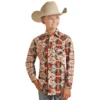 Rock & Roll Cowboy Kid's Aztec Poplin Print Snap Shirt RRBSOSRZ0Z-12