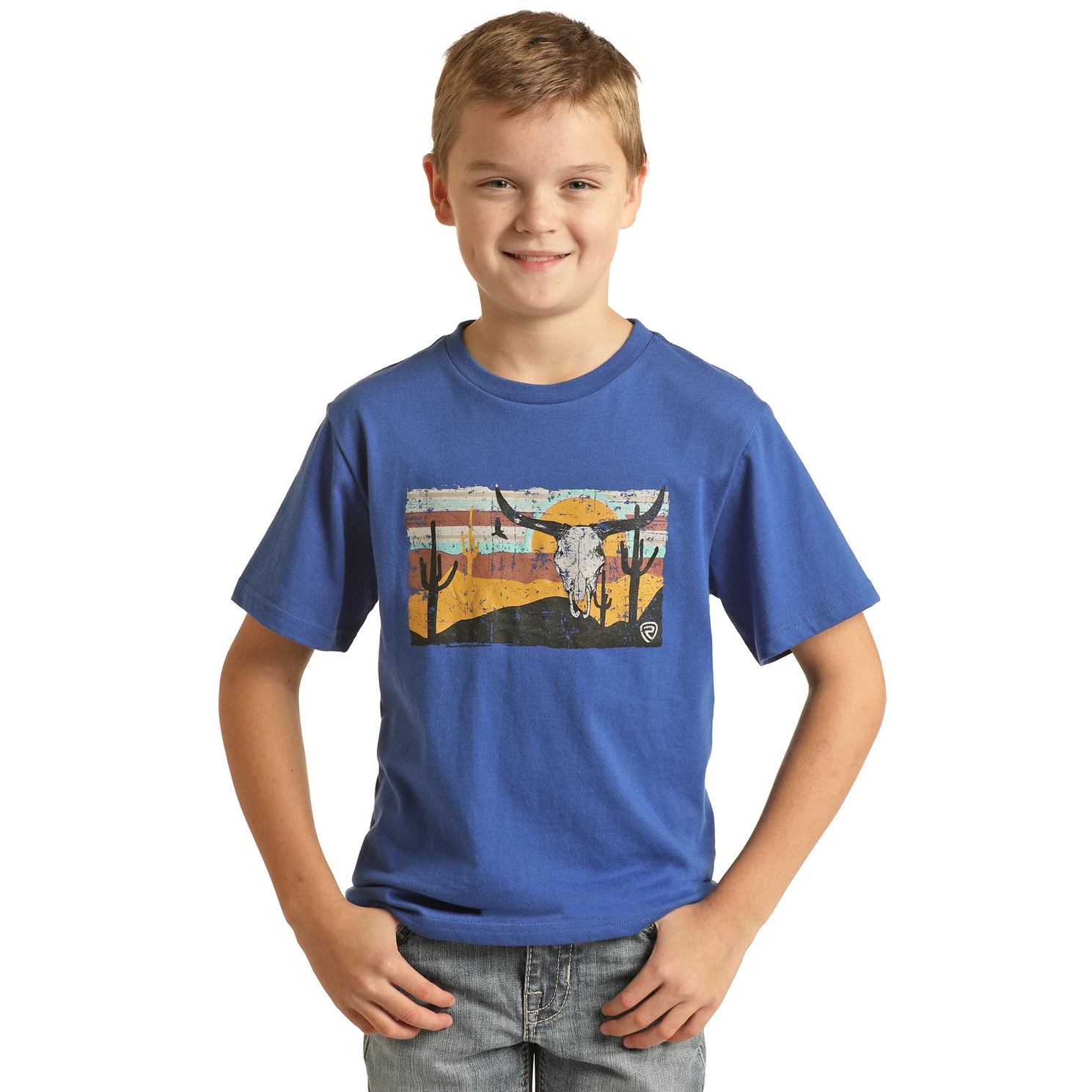 Rock & Roll Cowboy® Youth Boy's Blue Graphic T-Shirt RRBT21RZMC-44 1 Rock & Roll Cowboy® Youth Boy's Blue Graphic T-Shirt RRBT21RZMC-44