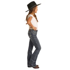 Rock & Roll® Youth Girl's Ivory Embroidery Bootcut Jeans RRGD4MRZPP-203 -Rock - Roll Shop RRGD4MRZPP 203 2