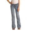 Rock & Roll Cowgirl® Girl's Front Yoke Light Wash Trouser RRGD5MR0G5