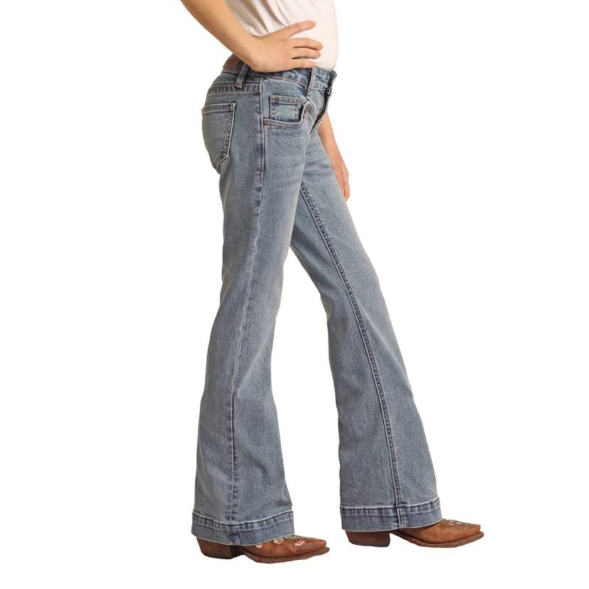 Rock & Roll Cowgirl® Girl's Front Yoke Light Wash Trouser RRGD5MR0G5 2 Rock & Roll Cowgirl® Girl's Front Yoke Light Wash Trouser RRGD5MR0G5 - Image 2