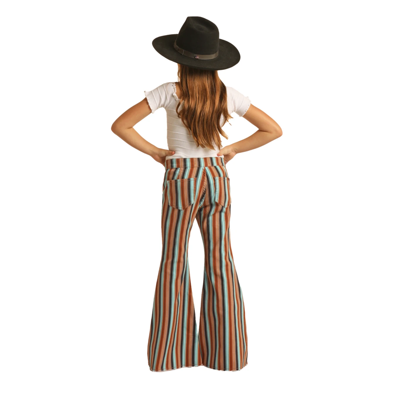 Rock & Roll® Youth Girl's Striped Button Bell Jeans RRGD7PRZQX-24 3 Rock & Roll® Youth Girl's Striped Button Bell Jeans RRGD7PRZQX-24 - Image 3