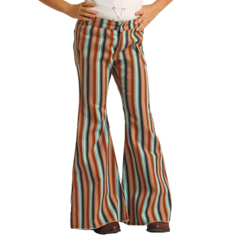 Rock & Roll® Youth Girl's Striped Button Bell Jeans RRGD7PRZQX-24 1 Rock & Roll® Youth Girl's Striped Button Bell Jeans RRGD7PRZQX-24