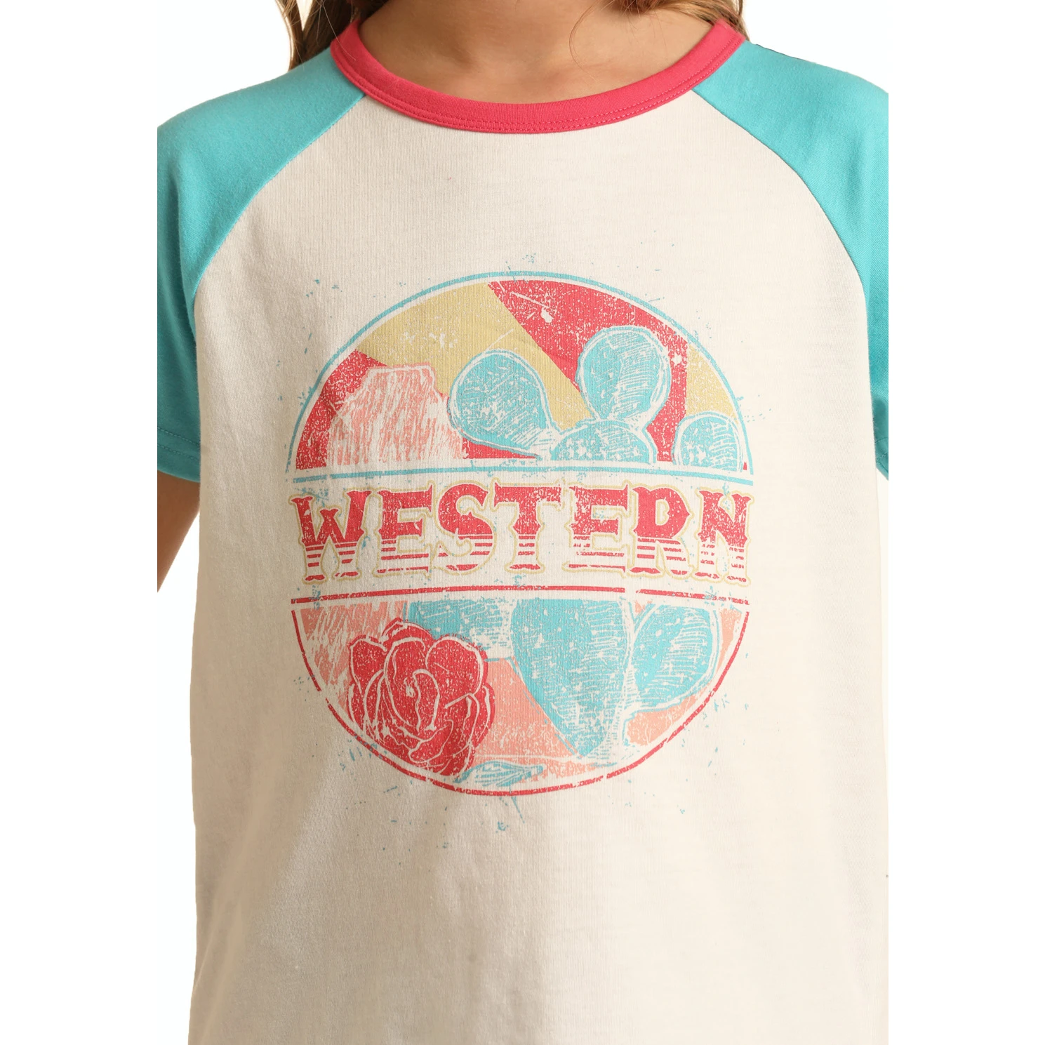 Rock & Roll® Youth Girl's Western Graphic White T-Shirt RRGT21RZLX 2 Rock & Roll® Youth Girl's Western Graphic White T-Shirt RRGT21RZLX - Image 2
