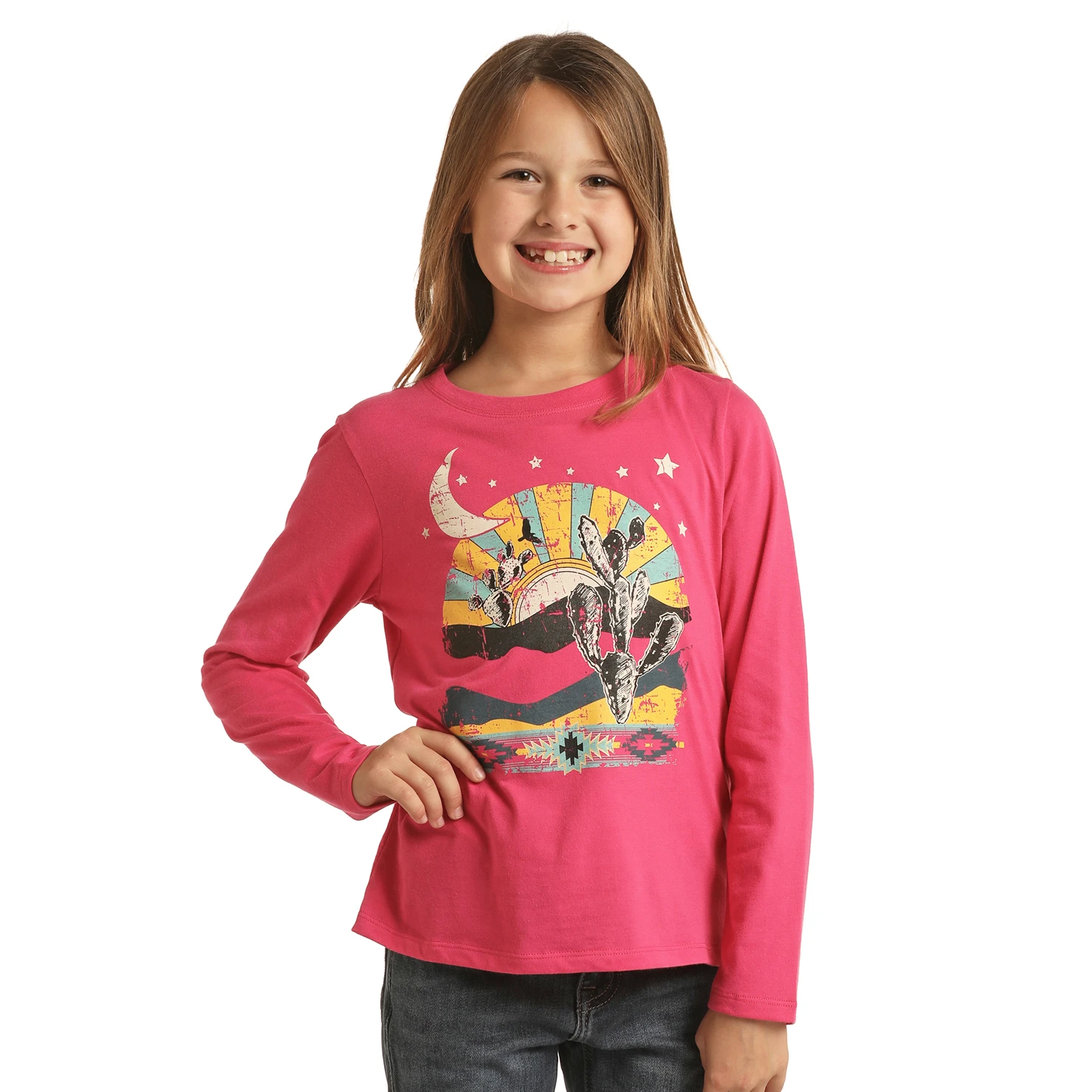 Rock & Roll® Youth Girl's Basic Fuchsia Graphic T-Shirt RRGT22R071-53 1 Rock & Roll® Youth Girl's Basic Fuchsia Graphic T-Shirt RRGT22R071-53