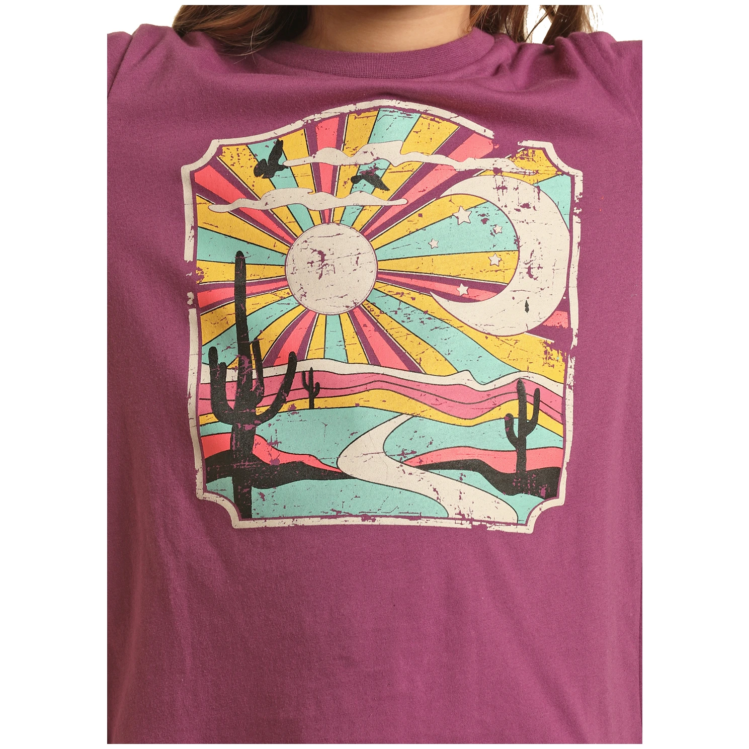Rock & Roll Cowgirl® Youth Girl's Purple Desert Shirt RRGT22R0IE 2 Rock & Roll Cowgirl® Youth Girl's Purple Desert Shirt RRGT22R0IE - Image 2