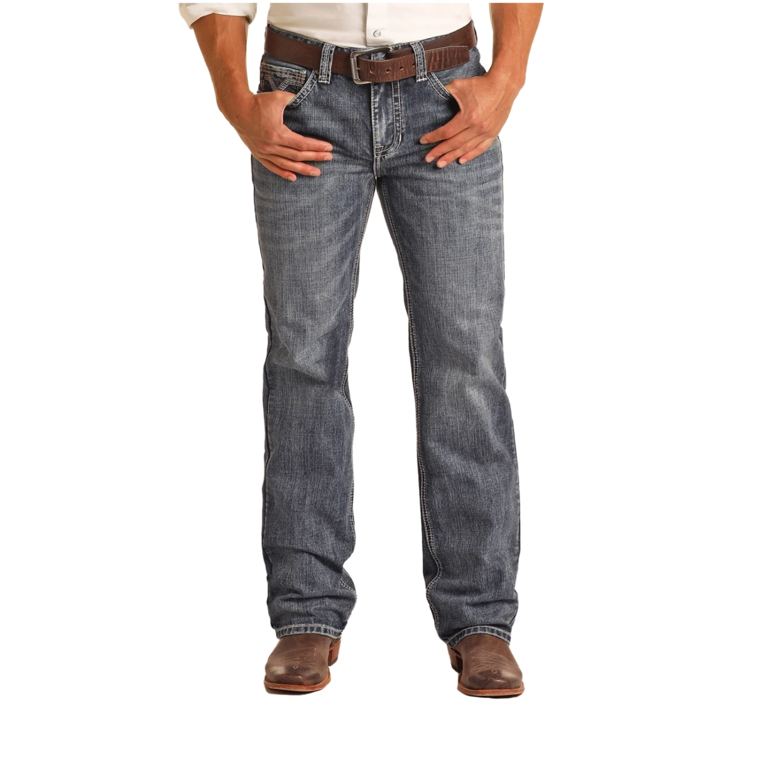 Rock & Roll Men's Two Tone Raise Medium Vintage Jeans RRMD0SRZSR 2 Rock & Roll Men's Two Tone Raise Medium Vintage Jeans RRMD0SRZSR - Image 2