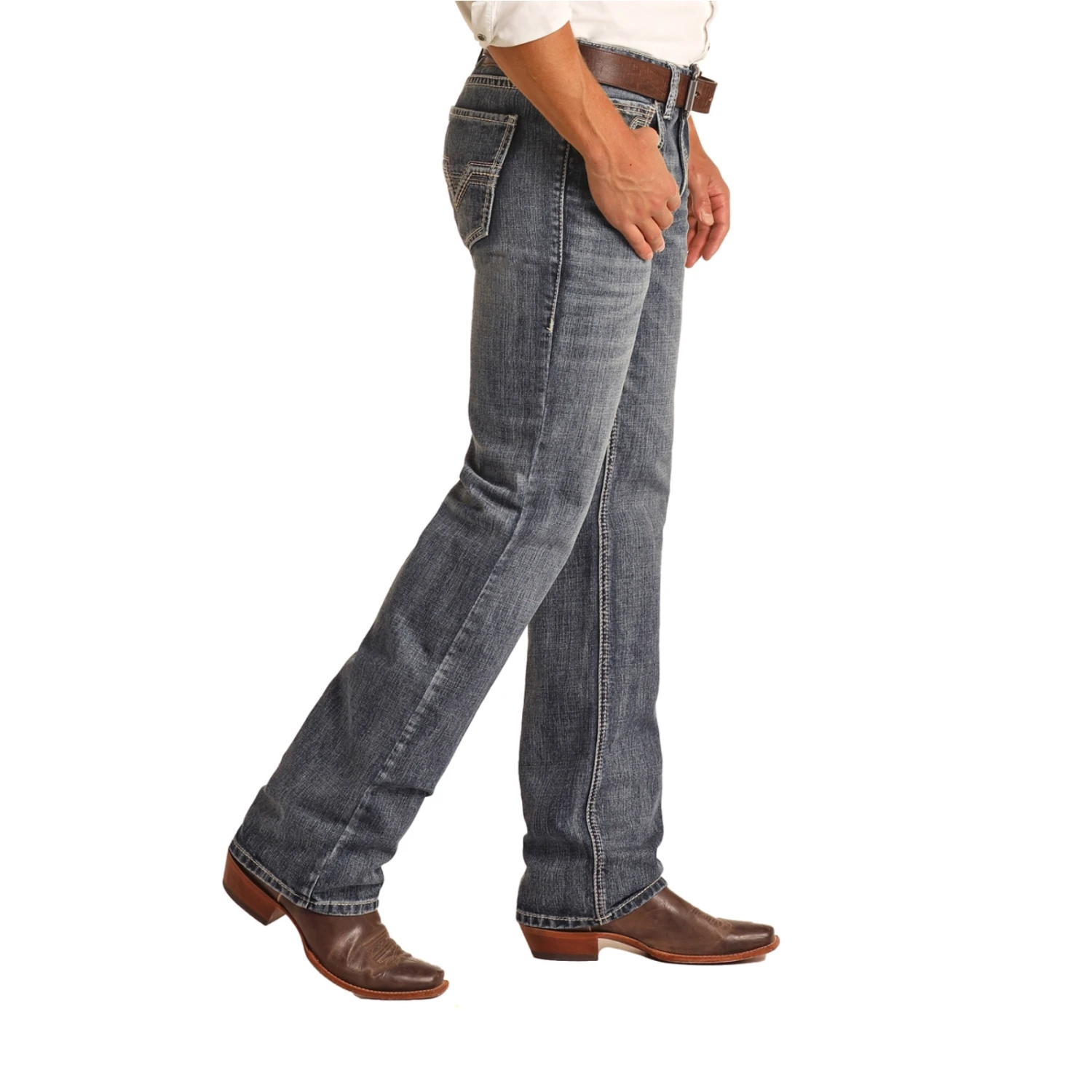 Rock & Roll Men's Two Tone Raise Medium Vintage Jeans RRMD0SRZSR 3 Rock & Roll Men's Two Tone Raise Medium Vintage Jeans RRMD0SRZSR - Image 3