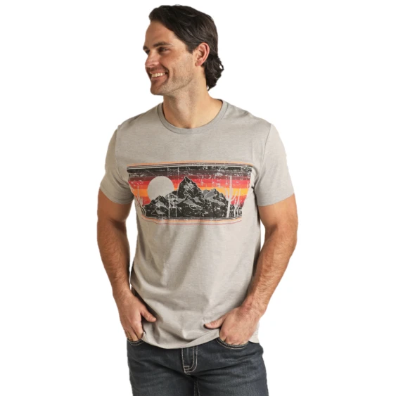Rock & Roll® Unisex Light Grey Desert Print T-Shirt RRUT21R061-05 1 Rock & Roll® Unisex Light Grey Desert Print T-Shirt RRUT21R061-05