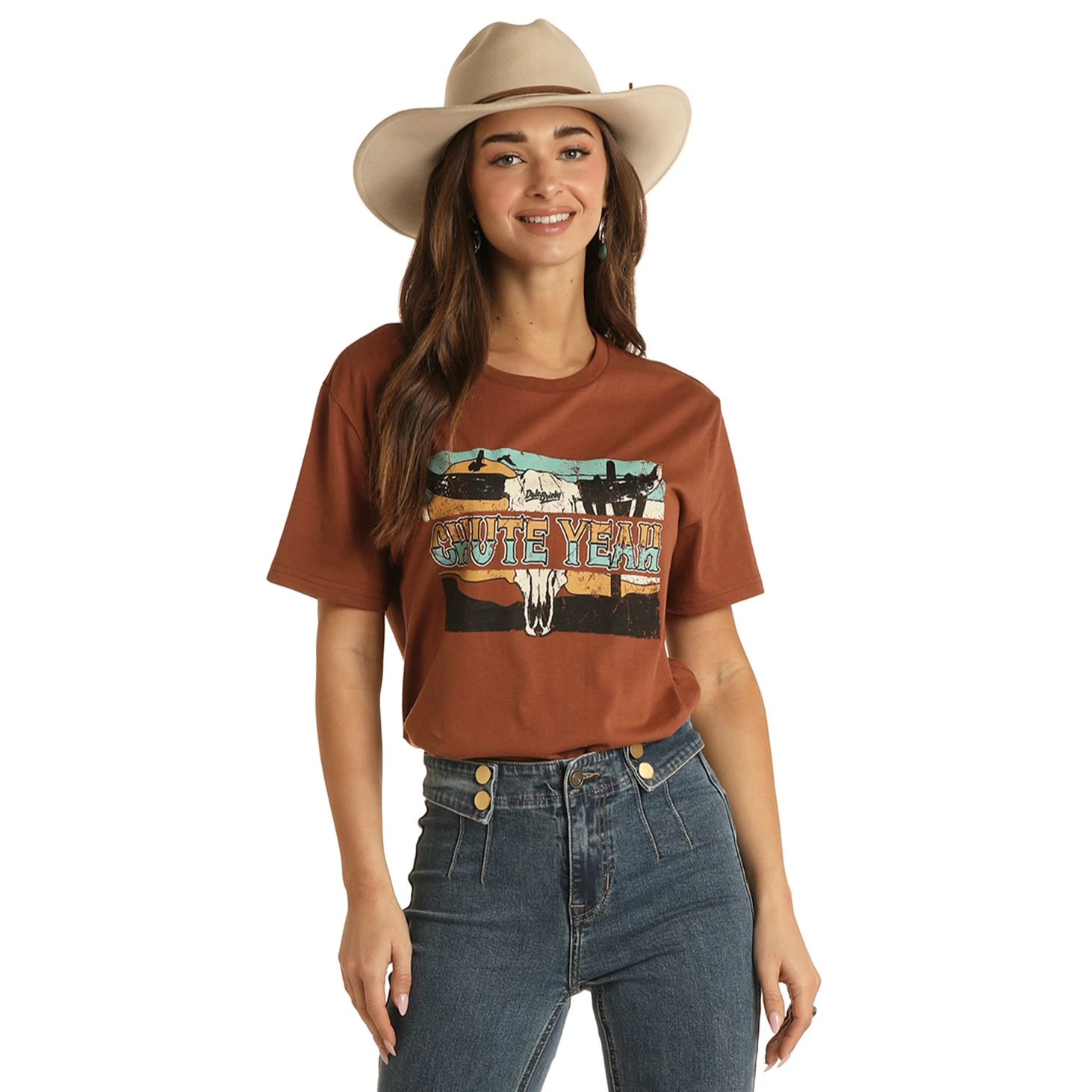 Rock & Roll® Unisex "CHUTE YEAH" Dale Brisby Rust T-Shirt RRUT21R06A-90 2 Rock & Roll® Unisex "CHUTE YEAH" Dale Brisby Rust T-Shirt RRUT21R06A-90 - Image 2