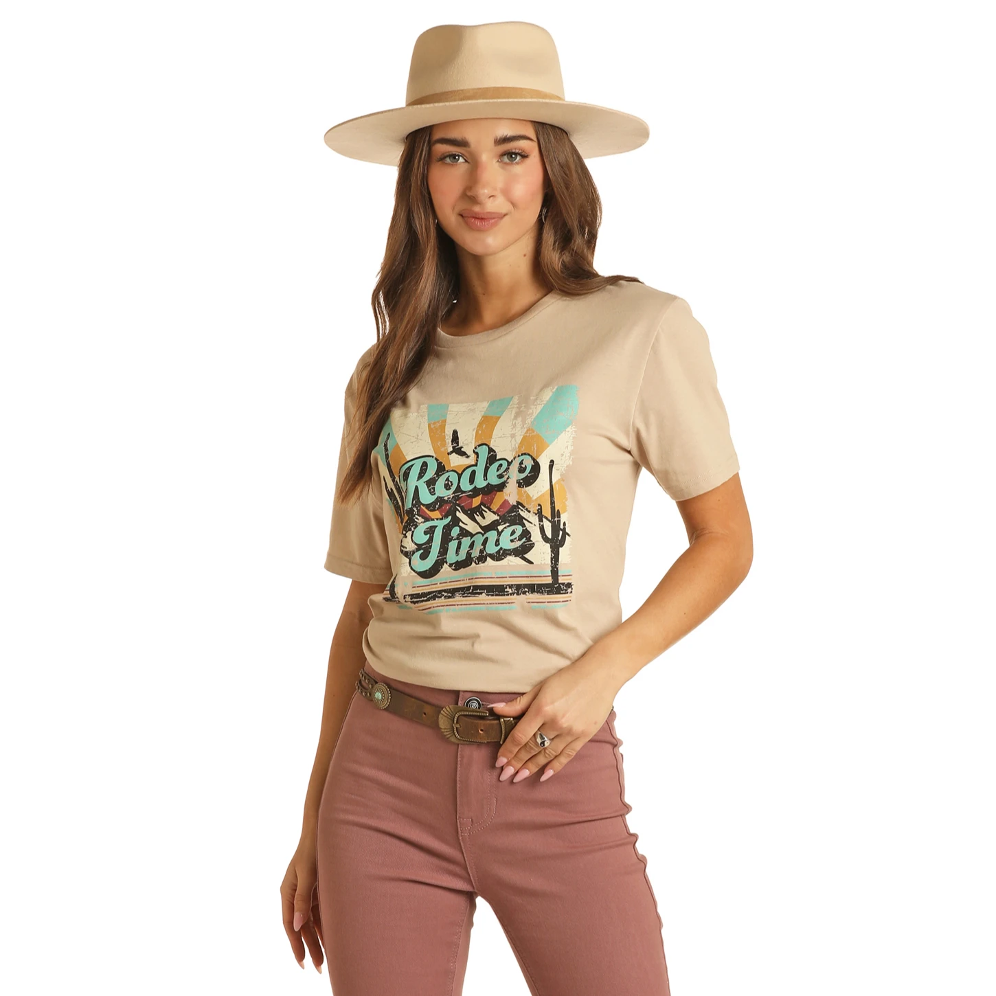 Rock & Roll® Unisex "RODEO TIME" Desert Taupe T-Shirt RRUT21R06D-26 2 Rock & Roll® Unisex "RODEO TIME" Desert Taupe T-Shirt RRUT21R06D-26 - Image 2