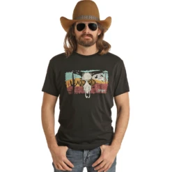 Rock & Roll® Unisex "Pow Pow" Graphic Black T-Shirt RRUT21R06E-01