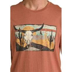 Rock & Roll Cowboy® Unisex Rust Graphic T-Shirt RRUT21R0IP -Rock - Roll Shop RRUT21R0IP 2