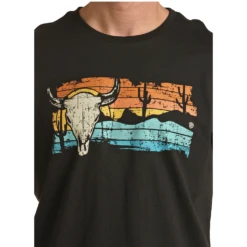 Rock & Roll Cowboy® Unisex Black Western Graphic T-Shirt RRUT21R0IS -Rock - Roll Shop RRUT21R0IS 2