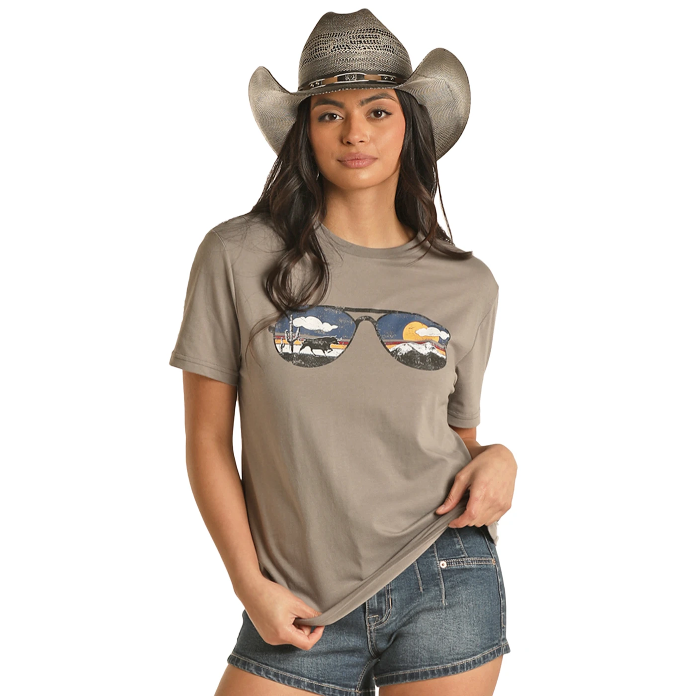 Rock & Roll Denim® Unisex Dale Brisby Sunglasses Grey Tee RRUT21R12T 2 Rock & Roll Denim® Unisex Dale Brisby Sunglasses Grey Tee RRUT21R12T - Image 2