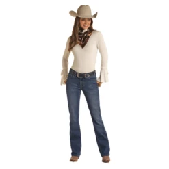 Rock & Roll Denim® Ladies Mid-Rise Dark Wash Vintage Jeans RRWD4MR0MN