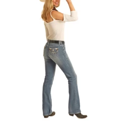 Rock & Roll Denim® Ladies Metallic Aztec Bootcut Jeans RRWD4MRZTA -Rock - Roll Shop RRWD4MRZTA 2