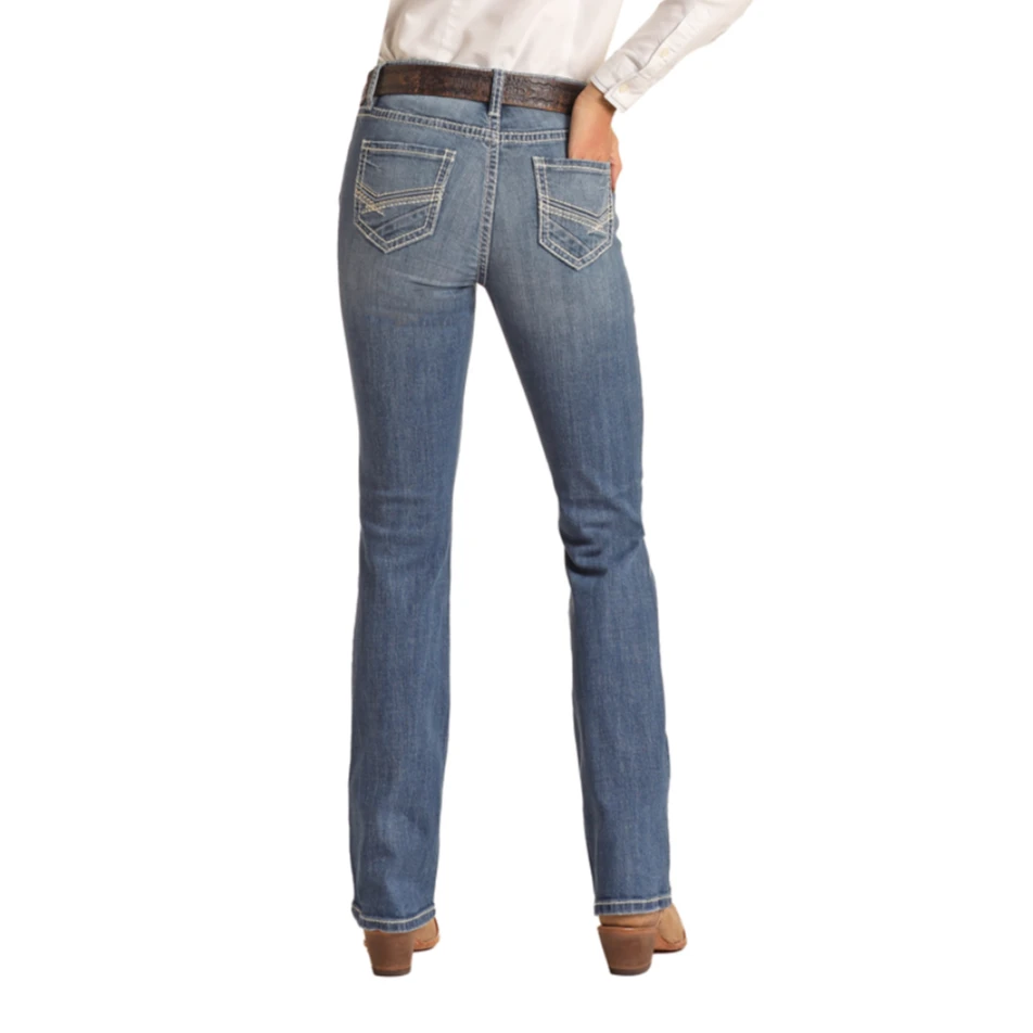 Rock & Roll Denim® Ladies Raised Denim Riding Jeans RRWD4RR106-202 1 Rock & Roll Denim® Ladies Raised Denim Riding Jeans RRWD4RR106-202