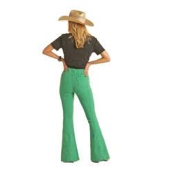 Rock & Roll® Ladies Pull-On Front Slit Kelly Green Flares RRWD6PRZUC -Rock - Roll Shop RRWD6PRZUC 2