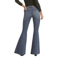 Rock & Roll Denim® Ladies Striped Medium Wash Bell Bottom Jeans RRWD7HR0GY -Rock - Roll Shop RRWD7HR0GYad