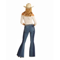 Rock & Roll® Ladies Two Tone Medium Wash Button Bell Bottoms RRWD7PRZU9 -Rock - Roll Shop RRWD7PRZU9 2