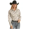 Rock & Roll® Ladies Cream Conversational Snap Down Shirt RRWSOSRZ11-12