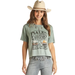 Rock & Roll® Ladies Dale Brisby Boxy Aquamarine T-Shirt RRWT21RZOH