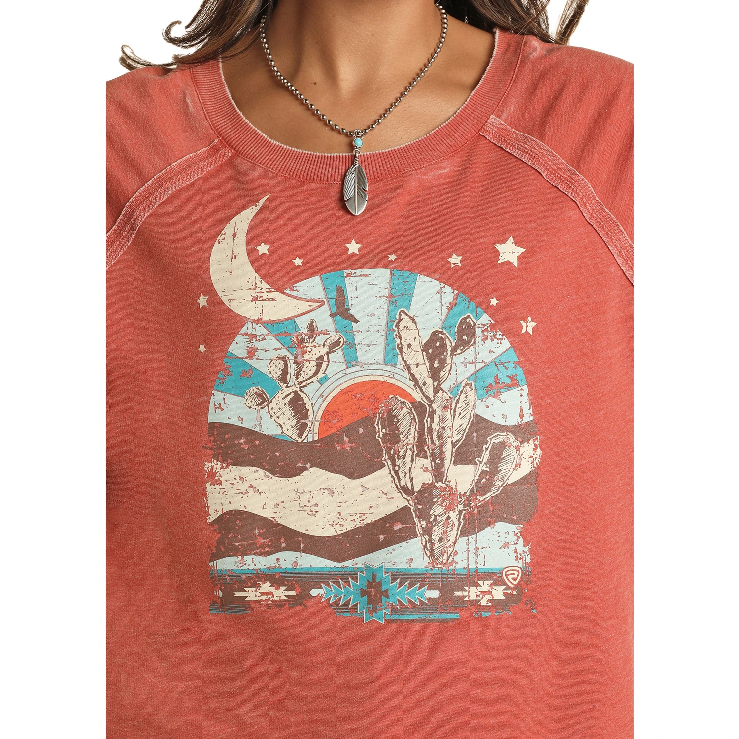 Rock & Roll® Ladies Graphic Rust Pullover RRWT91R054-90 2 Rock & Roll® Ladies Graphic Rust Pullover RRWT91R054-90 - Image 2