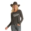 Rock & Roll Cowgirl® Whiskey River Long Sleeve Graphic T-Shirt 48T2382