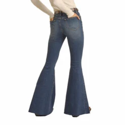Rock & Roll Denim Ladies High Rise Bell Bottom Jeans WHB1670