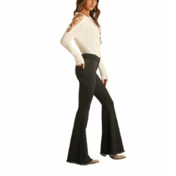 Rock & Roll Denim Ladies Black High Rise Bell Bottom Jeans WPB1656 -Rock - Roll Shop WPB1656 A