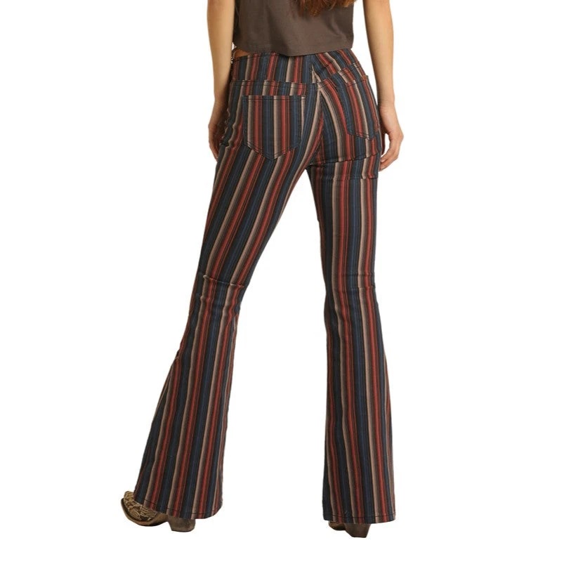 Rock & Roll Cowgirl Women's Bargain Bell High Rise Stripe Jeans WPH1651 3 Rock & Roll Cowgirl Women's Bargain Bell High Rise Stripe Jeans WPH1651 - Image 3
