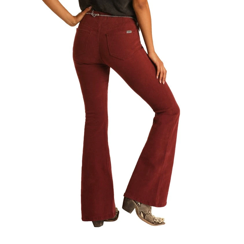 Rock & Roll Denim Ladies Bargain Bell High Rise Plum Jeans WPH1653 2 Rock & Roll Denim Ladies Bargain Bell High Rise Plum Jeans WPH1653 - Image 2