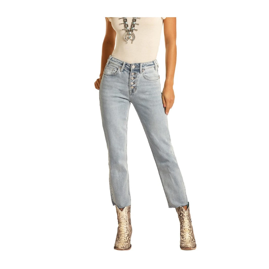 Rock & Roll Ladies High Rise Cropped Jeans WSC9797 2 Rock & Roll Ladies High Rise Cropped Jeans WSC9797 - Image 2