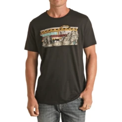 Rock & Roll Denim® Men's Black Graphic Short Sleeve T-Shirt P9-3085
