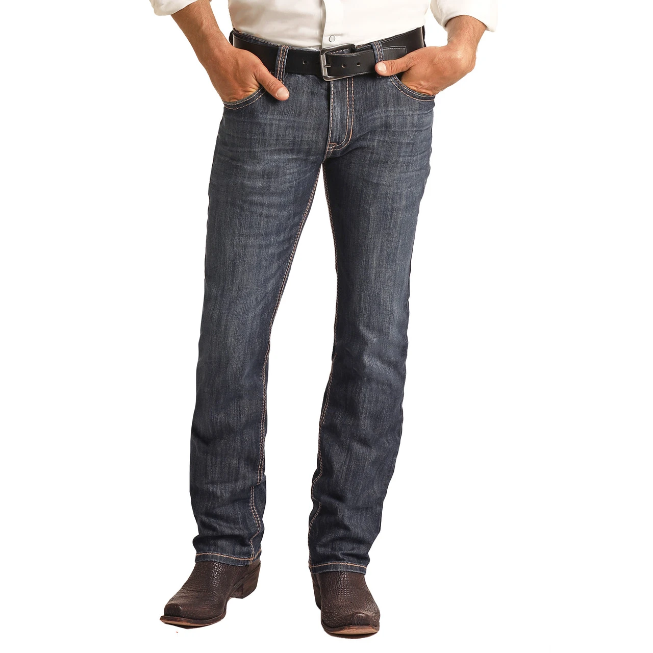 Rock & Roll Denim® Men's Double V Dark Straight Leg Jeans RRMD1RRZSD 2 Rock & Roll Denim® Men's Double V Dark Straight Leg Jeans RRMD1RRZSD - Image 2