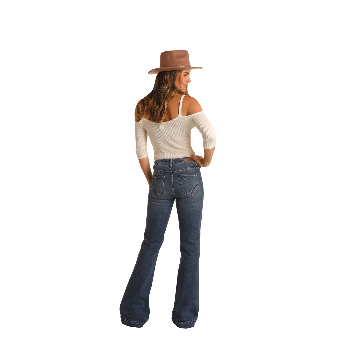 Rock & Roll Denim Juniors Medium Wash Trouser Jeans W8M3517 2 Rock & Roll Denim Juniors Medium Wash Trouser Jeans W8M3517 - Image 2