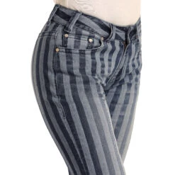 Rock & Roll Denim Ladies Mid Rise Flare Jeans W1F3462 -Rock - Roll Shop str front